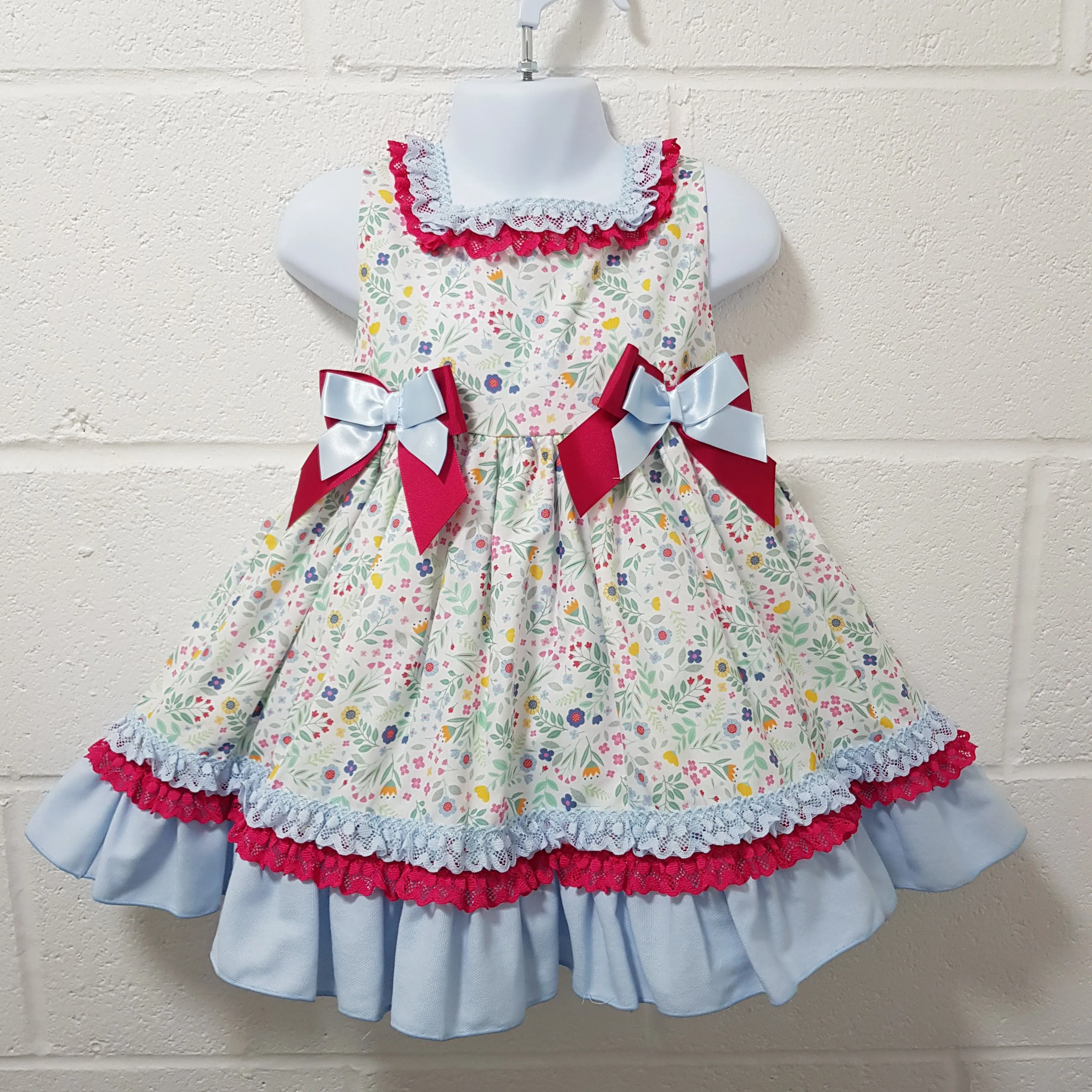 Ceyber Older Girls Hot Pink and Blue Floral Dress