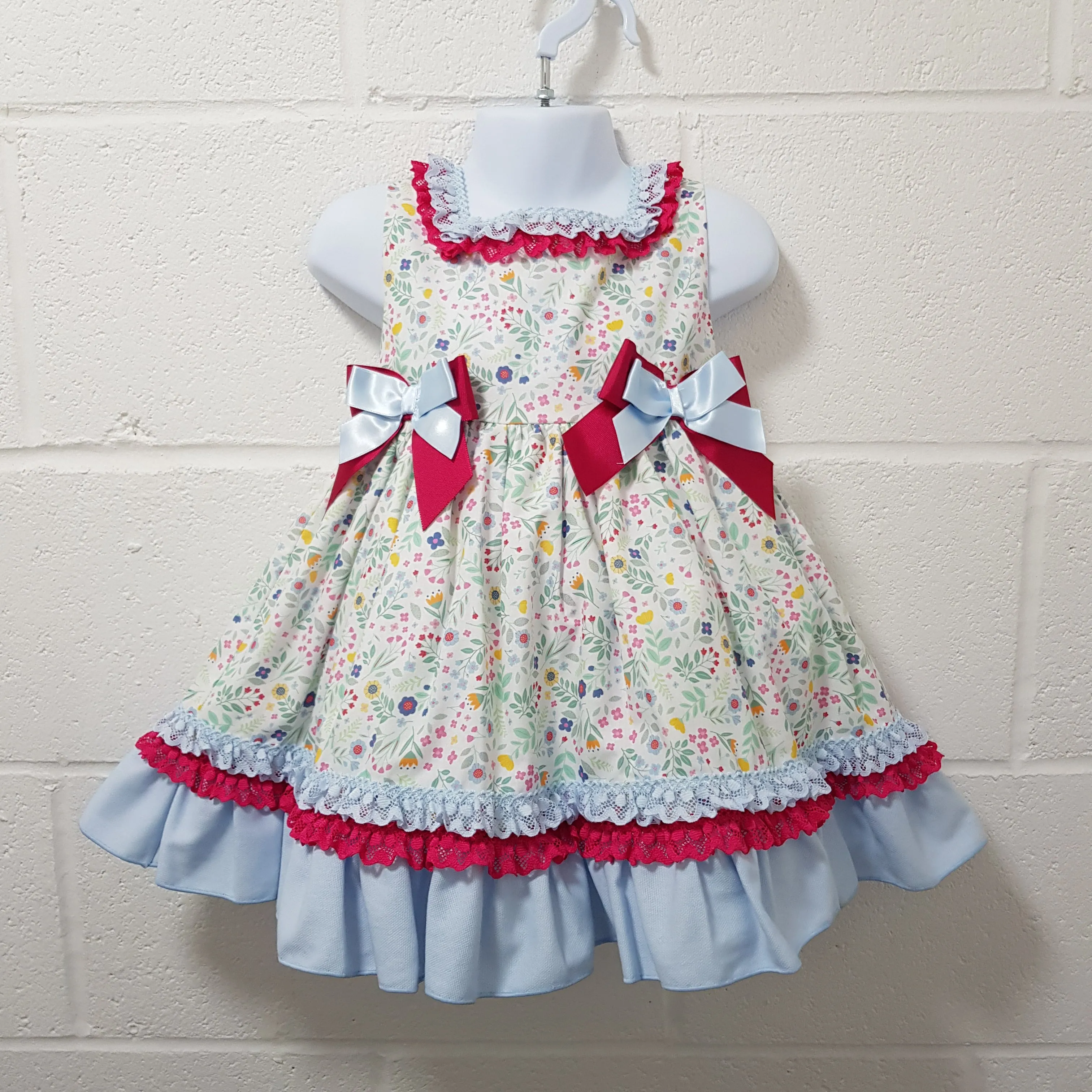 Ceyber Older Girls Hot Pink and Blue Floral Dress