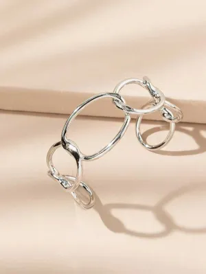Chain Design Silver Cuff Bracelet