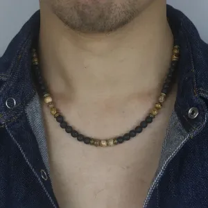 Chakra Lava Stone Necklace Tribal