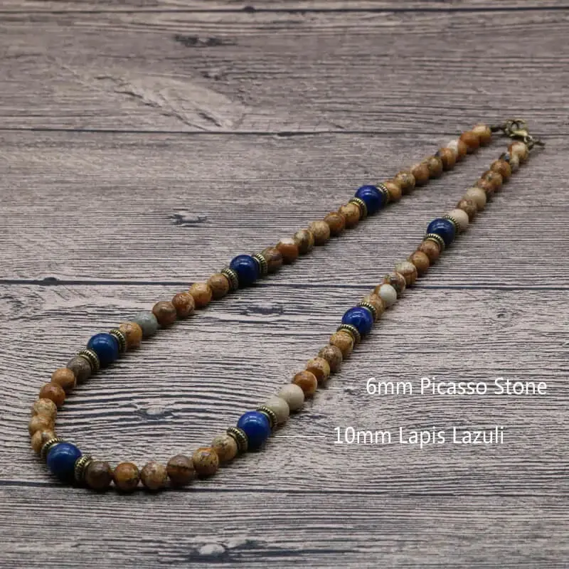 Chakra Lava Stone Necklace Tribal