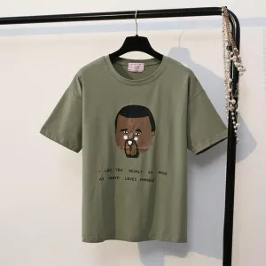 Character & Letter T-Shirt (2 Colors)