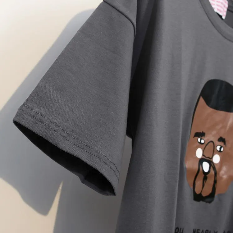 Character & Letter T-Shirt (2 Colors)
