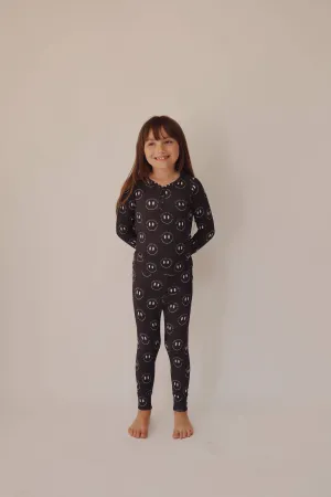 Charcoal & White FF Smile | Bamboo Two Piece Pajamas
