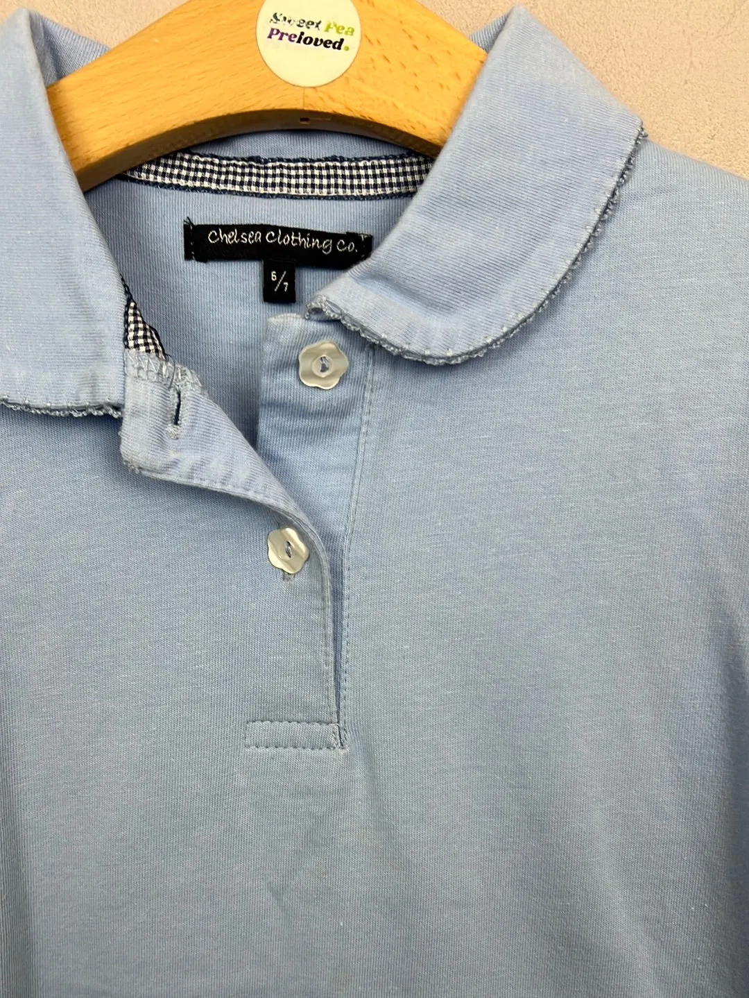 Chelsea Clothing Company blue jersey polo 6-7y (small sizing)