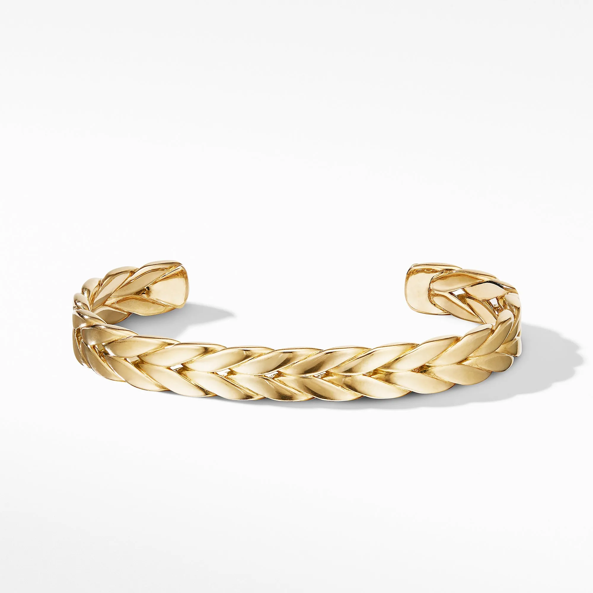 Chevron Woven Cuff Bracelet in 18K Yellow Gold, Size Medium