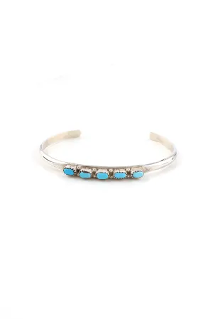 Children's Zuni Blue Turquoise Row Cuff