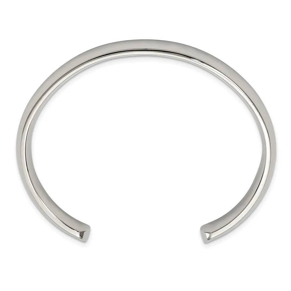 Chisel Stainless Steel Polished 8mm Cuff Bangle
