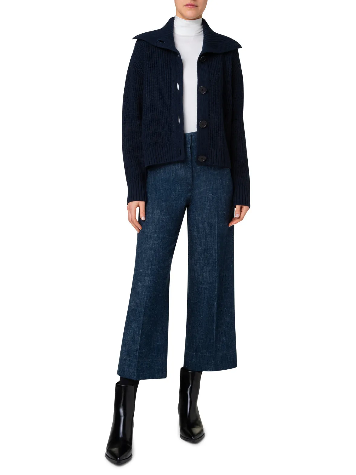 Chunky Knit Cardigan in Wool Cashmere Blend