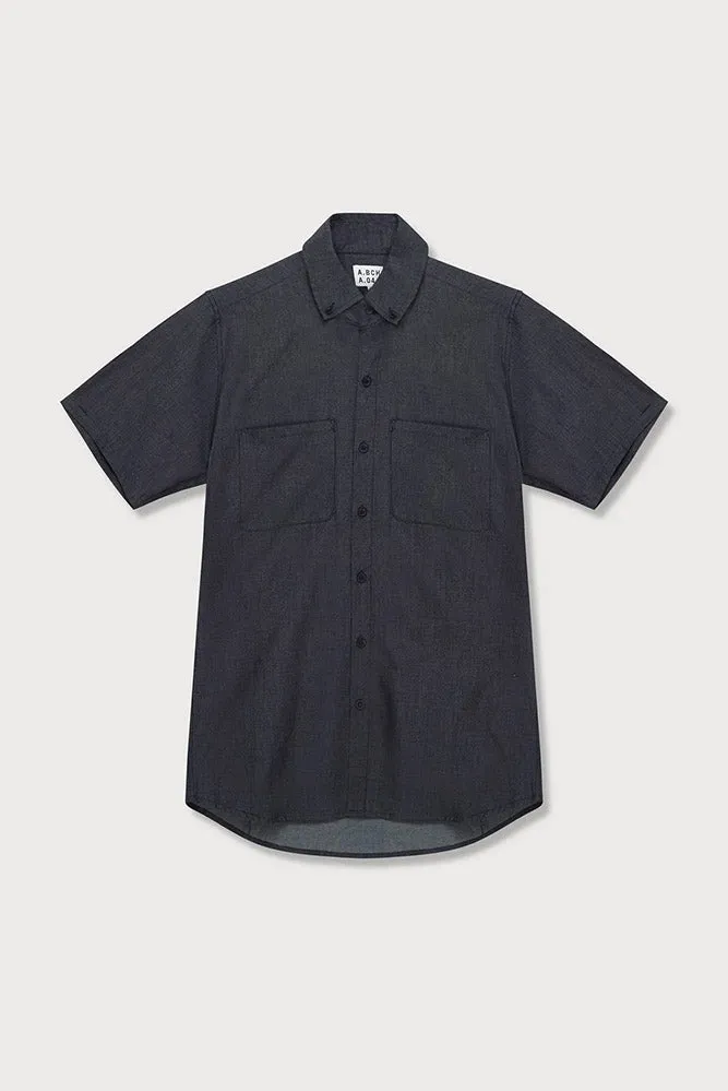 Classic Denim Button Up Short Sleeve Shirt