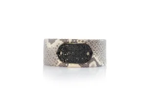 Classic Gunmetal Rectangle Micro Pave SZ Tag Bracelet
