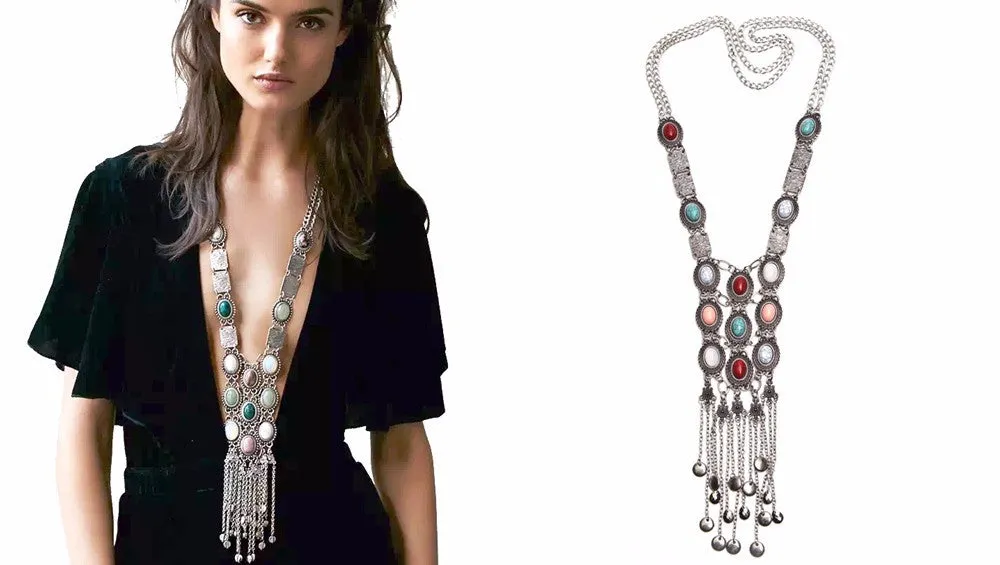 Collar Coin Crystal Maxi Choker Pendant & Necklace
