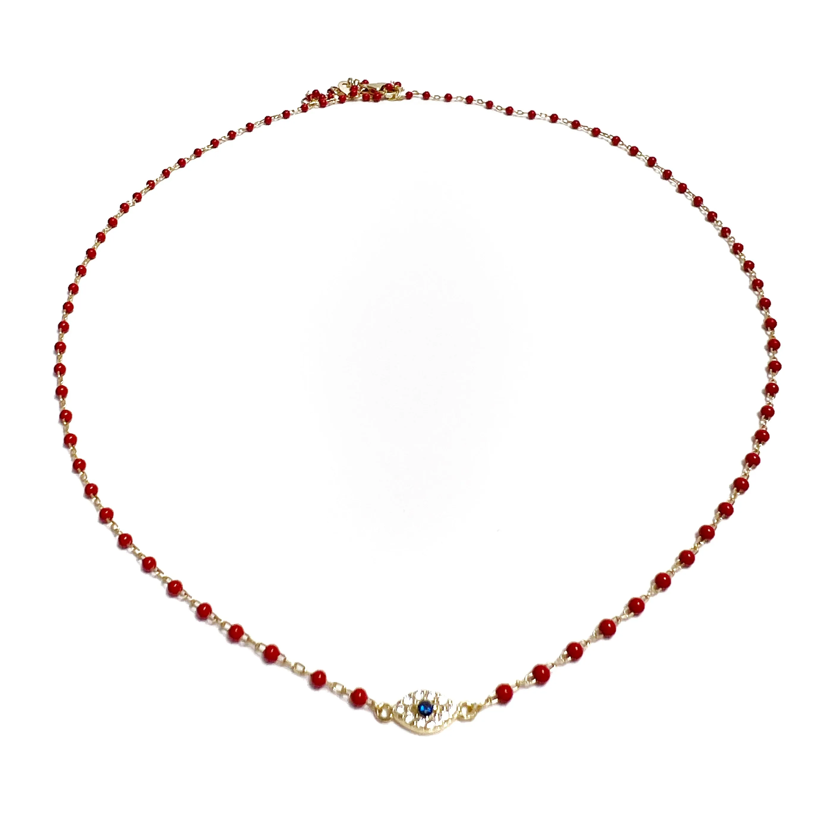 Color Mini Beads Eye Necklace