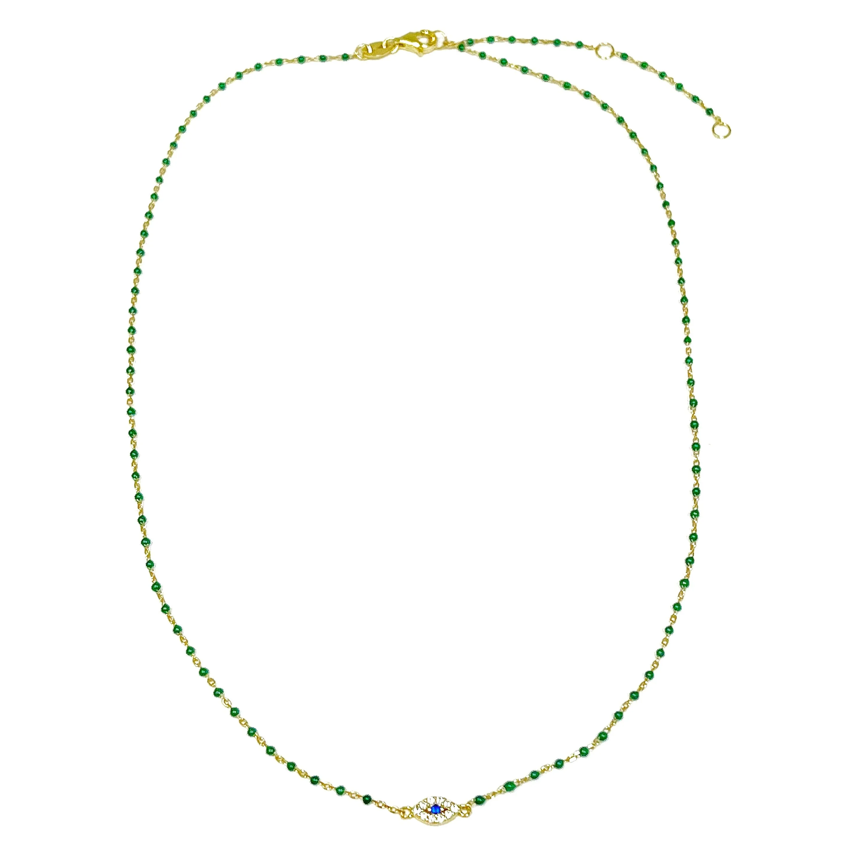 Color Mini Beads Eye Necklace