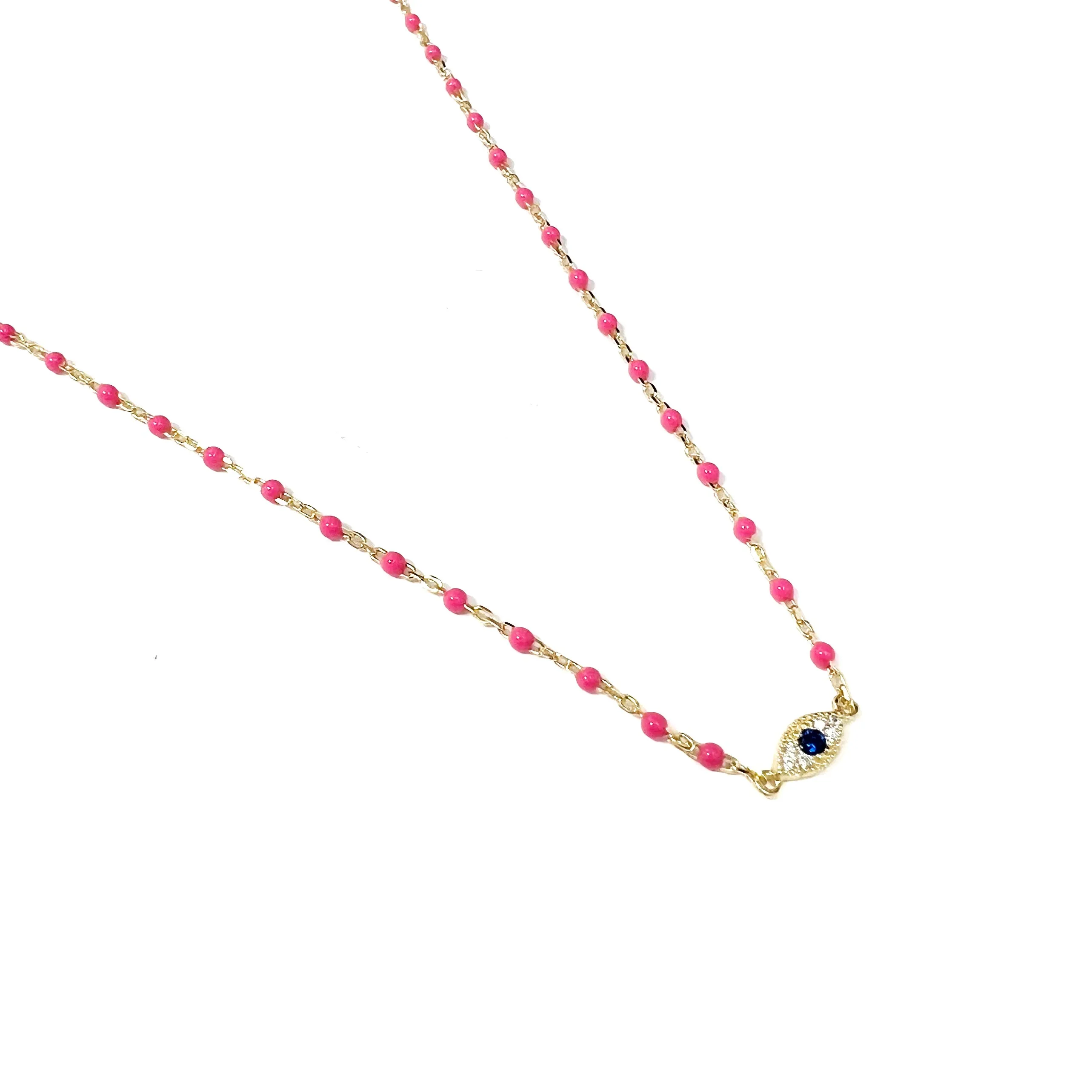 Color Mini Beads Eye Necklace