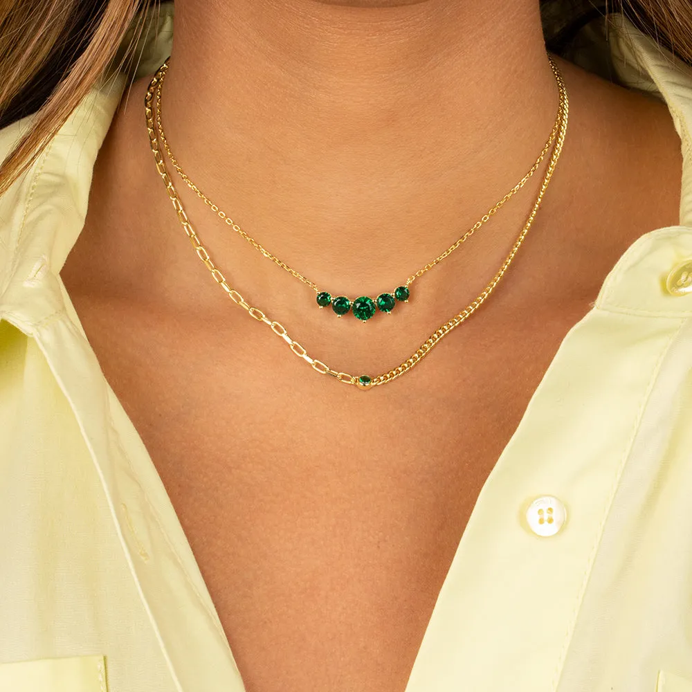 Colored Graduated CZ Pendant Choker