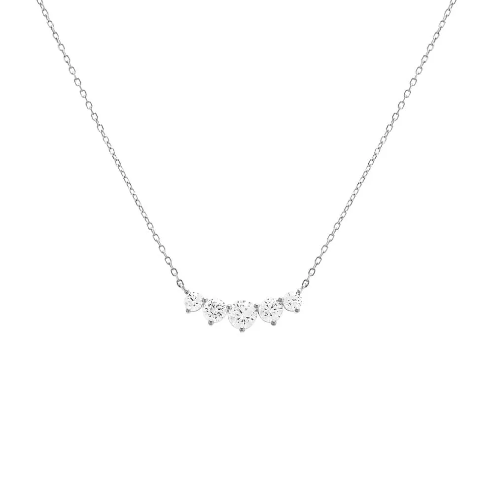 Colored Graduated CZ Pendant Choker