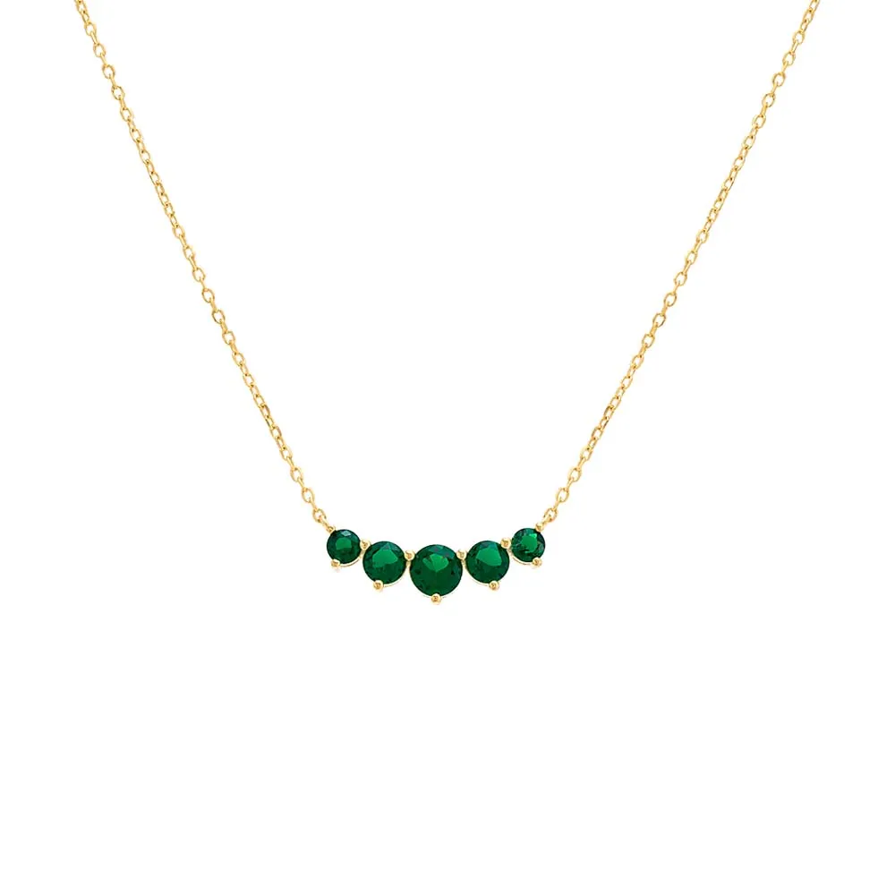 Colored Graduated CZ Pendant Choker