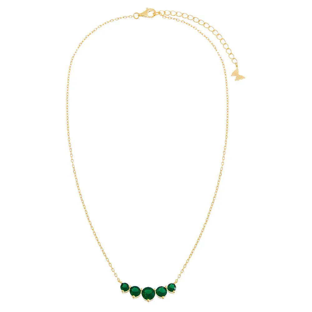 Colored Graduated CZ Pendant Choker