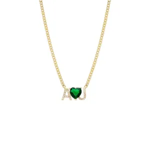 Colored Heart Nameplate Necklace