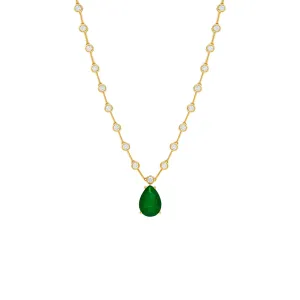 Colored Teardrop X Bezel Tennis Necklace