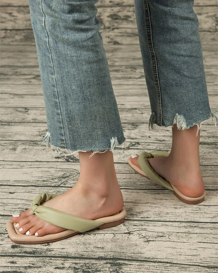 Comfort Flat Flip Flops - Green