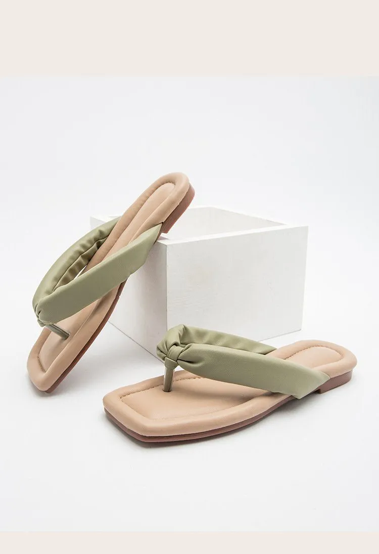 Comfort Flat Flip Flops - Green