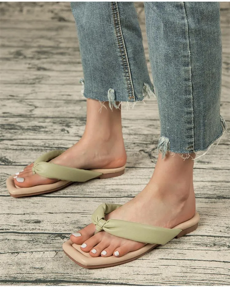 Comfort Flat Flip Flops - Green