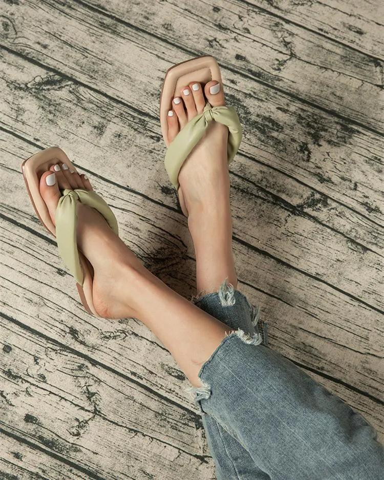 Comfort Flat Flip Flops - Green