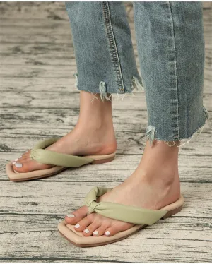 Comfort Flat Flip Flops - Green