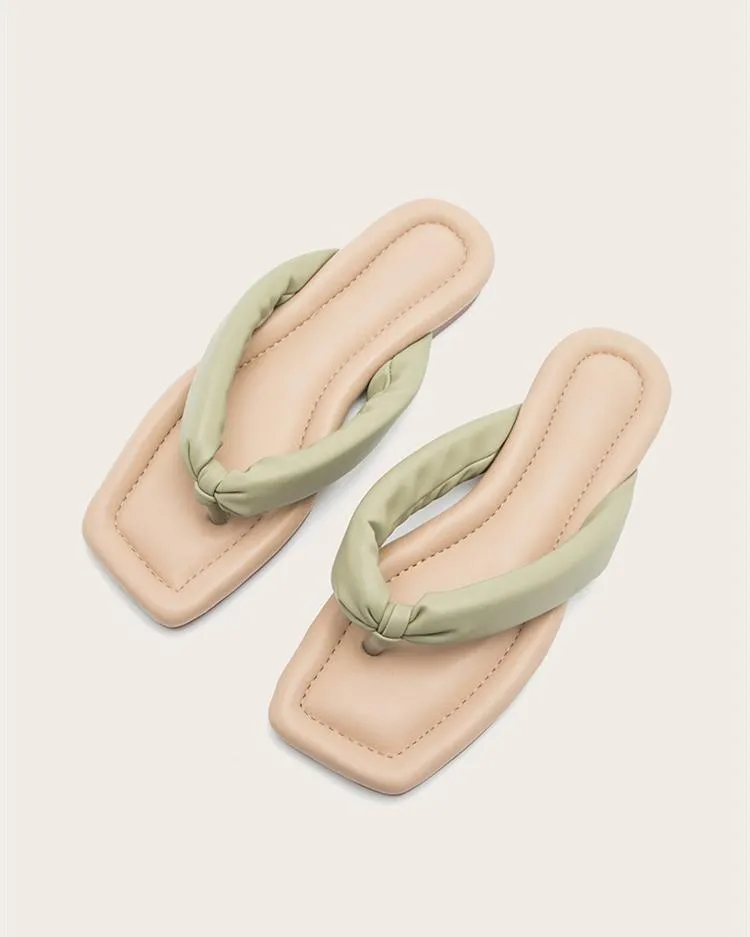 Comfort Flat Flip Flops - Green