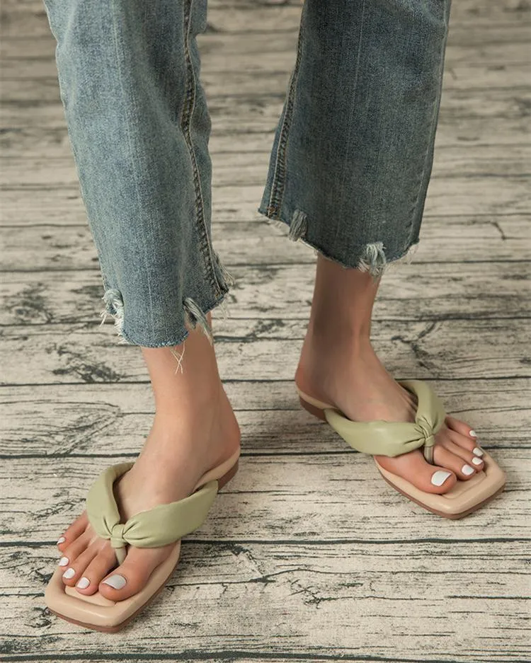 Comfort Flat Flip Flops - Green