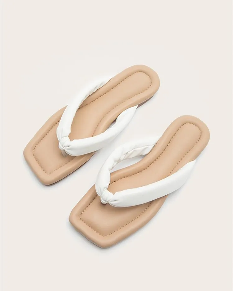 Comfort Flat Flip Flops - White
