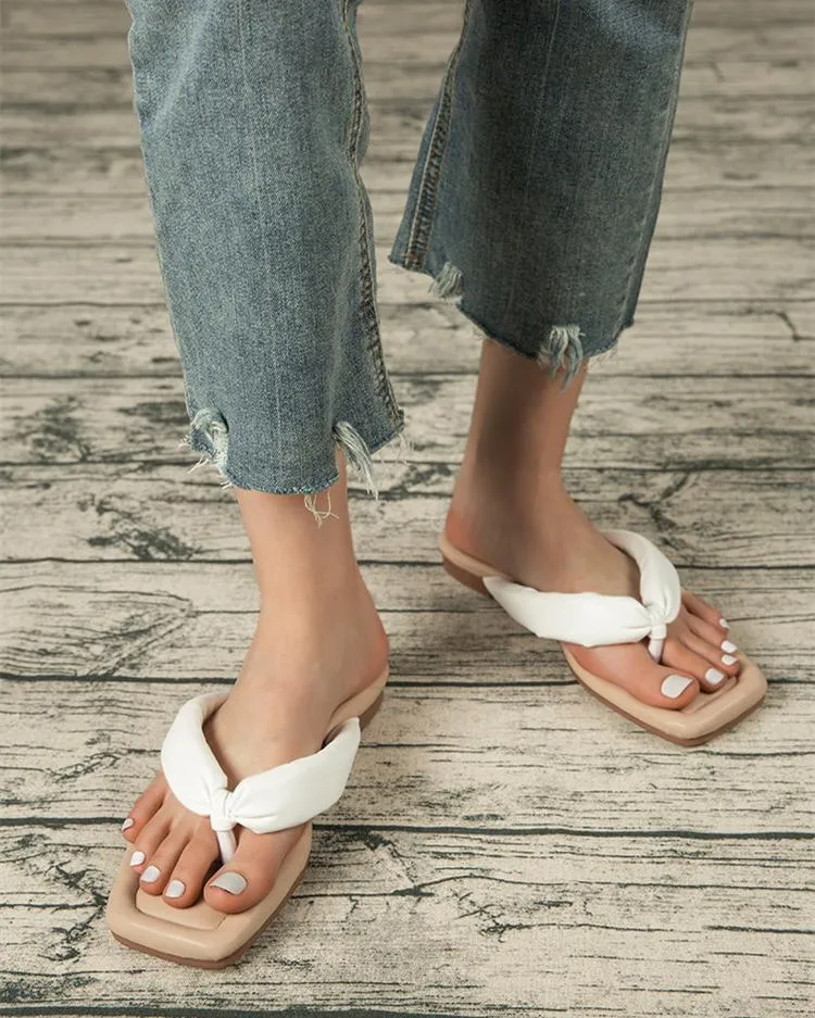 Comfort Flat Flip Flops - White
