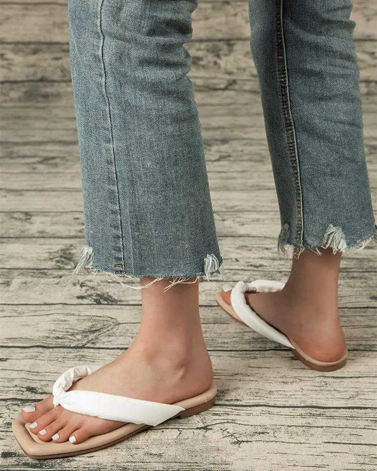 Comfort Flat Flip Flops - White