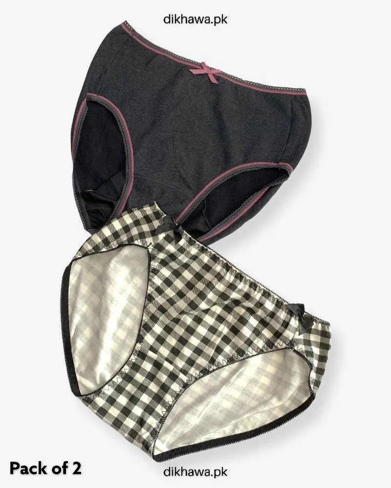 Copy of Pack of 2 Imported Stocklot Branded Cotton Panty Stretchable Cotton Lace Panty 2021