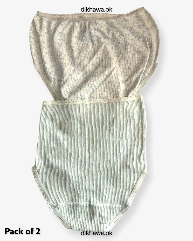 Copy of Pack of 2 Imported Stocklot Branded Cotton Panty Stretchable Cotton Lace Panty 2021