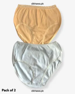 Copy of Pack of 2 Imported Stocklot Branded Cotton Panty Stretchable Cotton Lace Panty 2021
