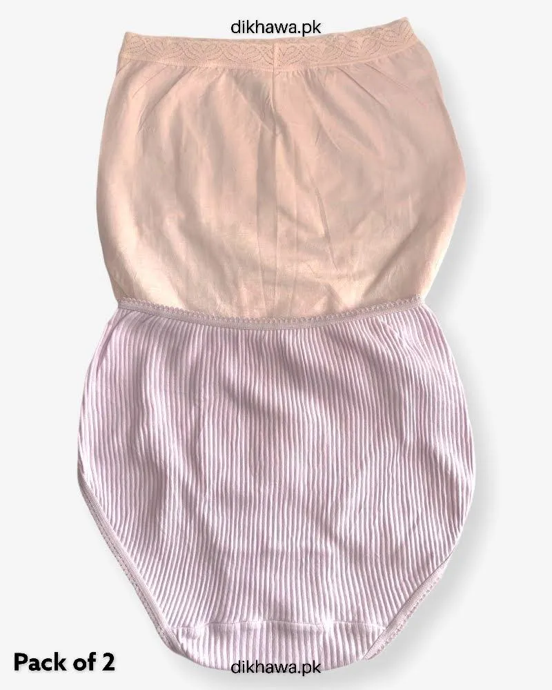 Copy of Pack of 2 Imported Stocklot Branded Cotton Panty Stretchable Cotton Lace Panty 2021