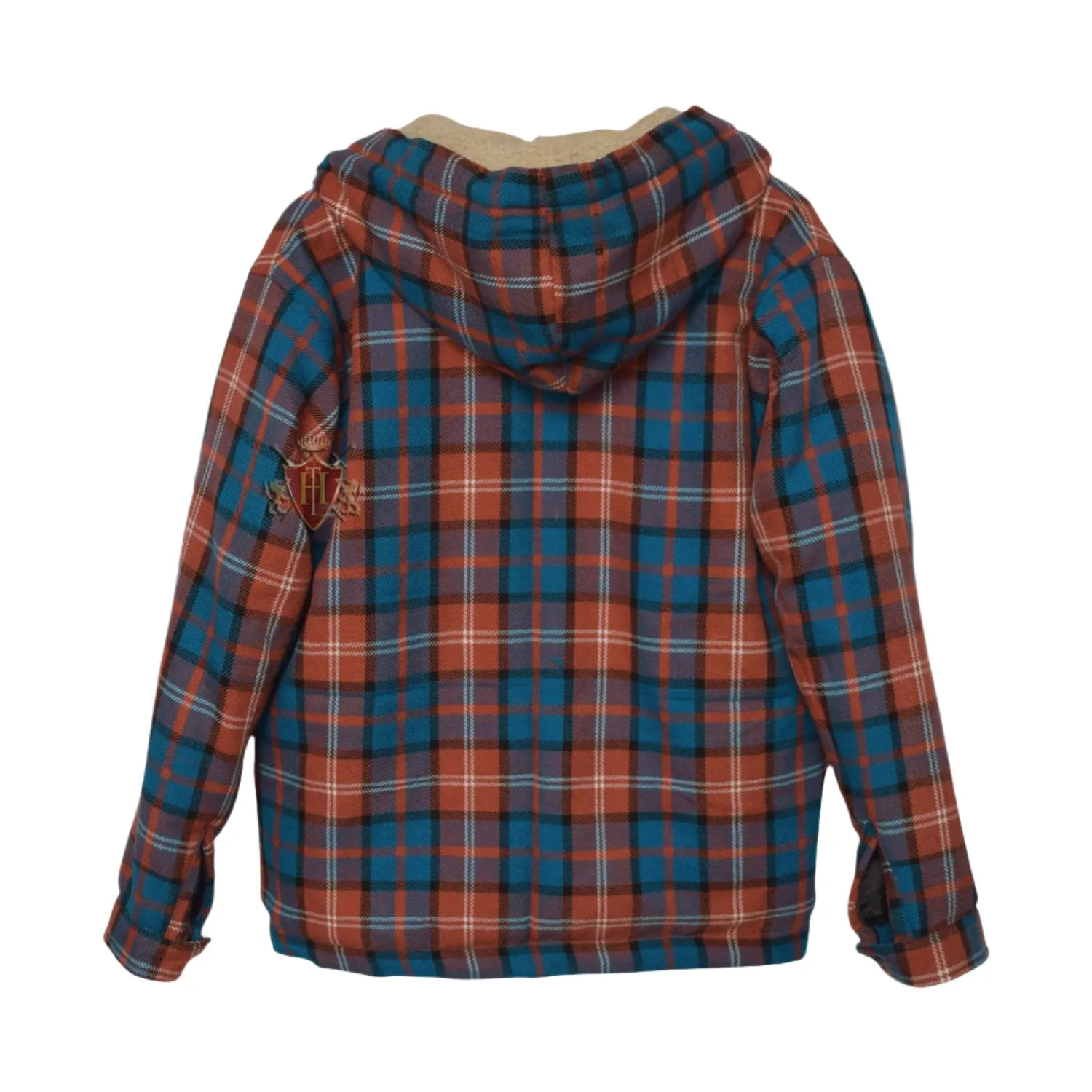 Coral Pale blue Hoodies Lumberjack Sherpa Wool Fabric Lined Lamont modern Tartan