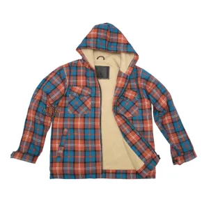 Coral Pale blue Hoodies Lumberjack Sherpa Wool Fabric Lined Lamont modern Tartan