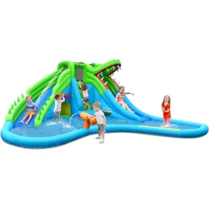 Costzon Inflatable Water Slide 19x17ft Mega Water Slide Park for Kids Backyard Family Fun with Double Slide Climbing Blow Up Water Slide Inflatable for Big Kids and Adults Outdoor Party Gift