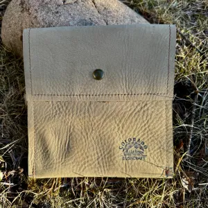 Coyote Tan Leather Snap Pouch