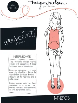 Crescent Blouse sewing pattern (XS to XL)