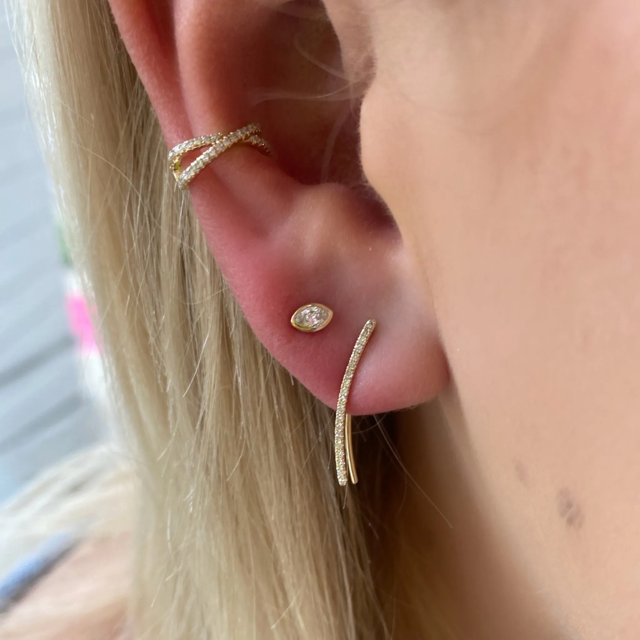 Criss Cross Diamond Ear Cuff