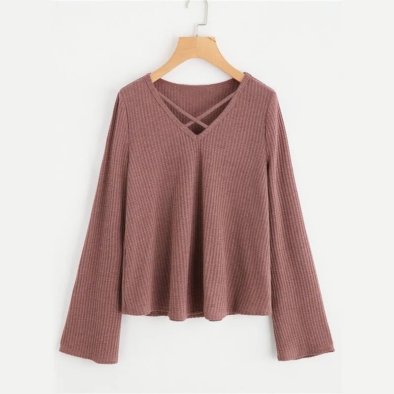 Crisscross V-Neck Shirt