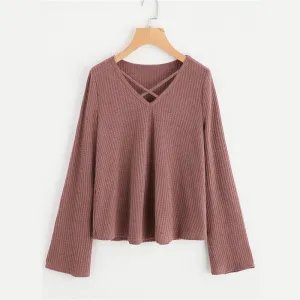 Crisscross V-Neck Shirt