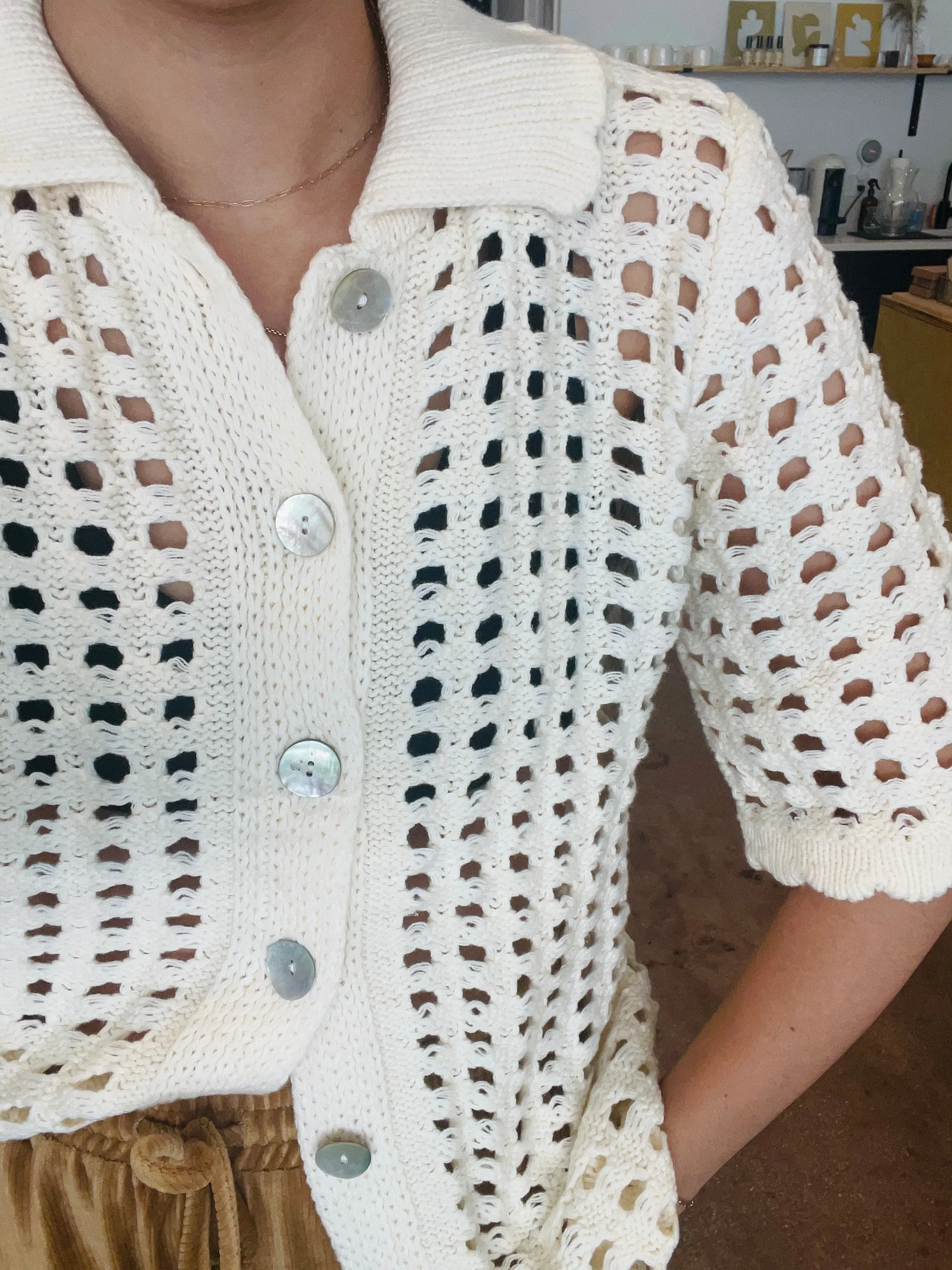Crochet Button Shirt