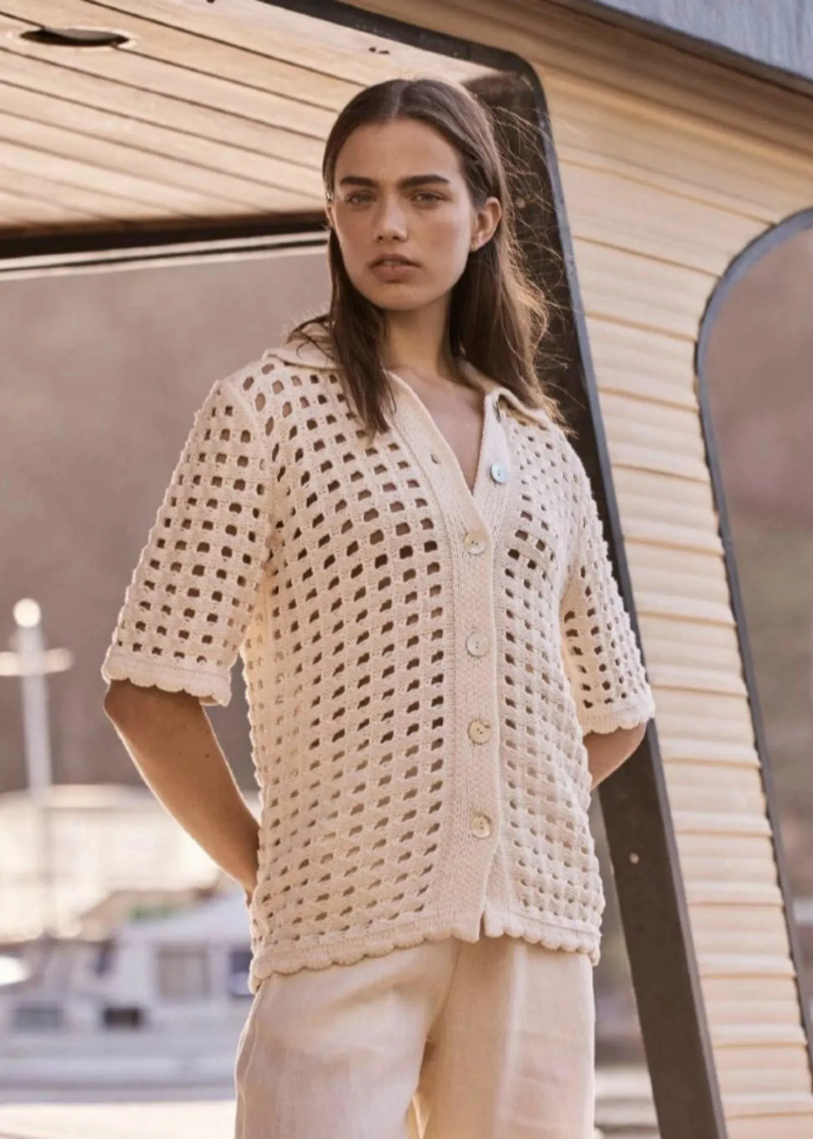 Crochet Button Shirt