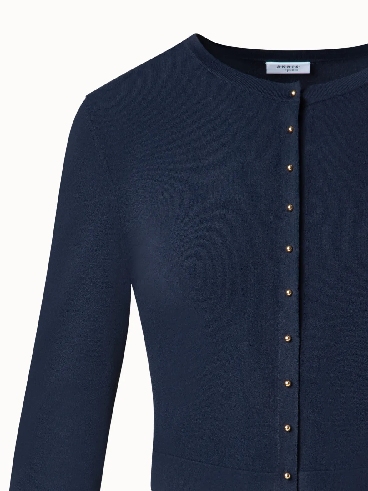 Cropped Cardigan with Gold Buttons